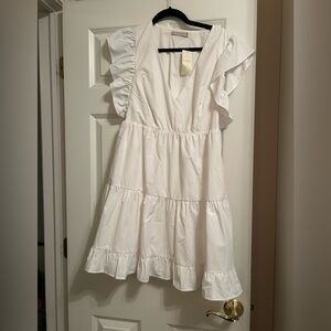 Abercrombie poplin ruffle dress